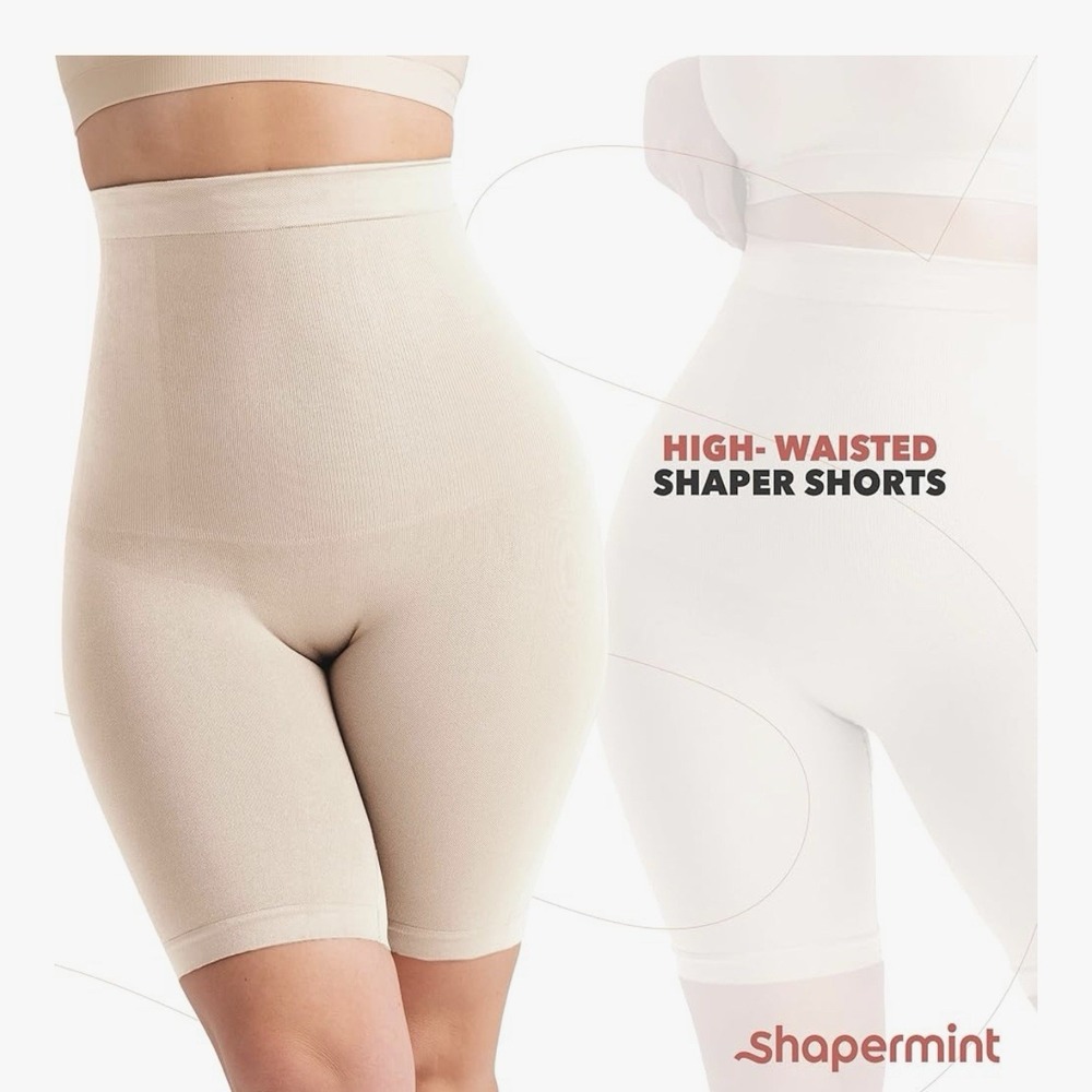 Shapermint Every Day High-Waisted Shaper Shorts Tummy Control XL/2XL Nude - Picture 3 of 9